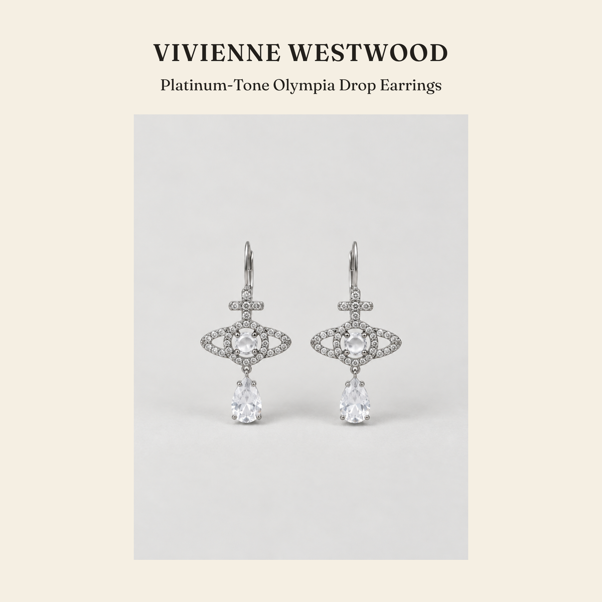비비안 웨스트우드(Vivienne Westwood) Platinum-Tone Olympia Drop Earrings - 영국직구 정품 | 레아영국