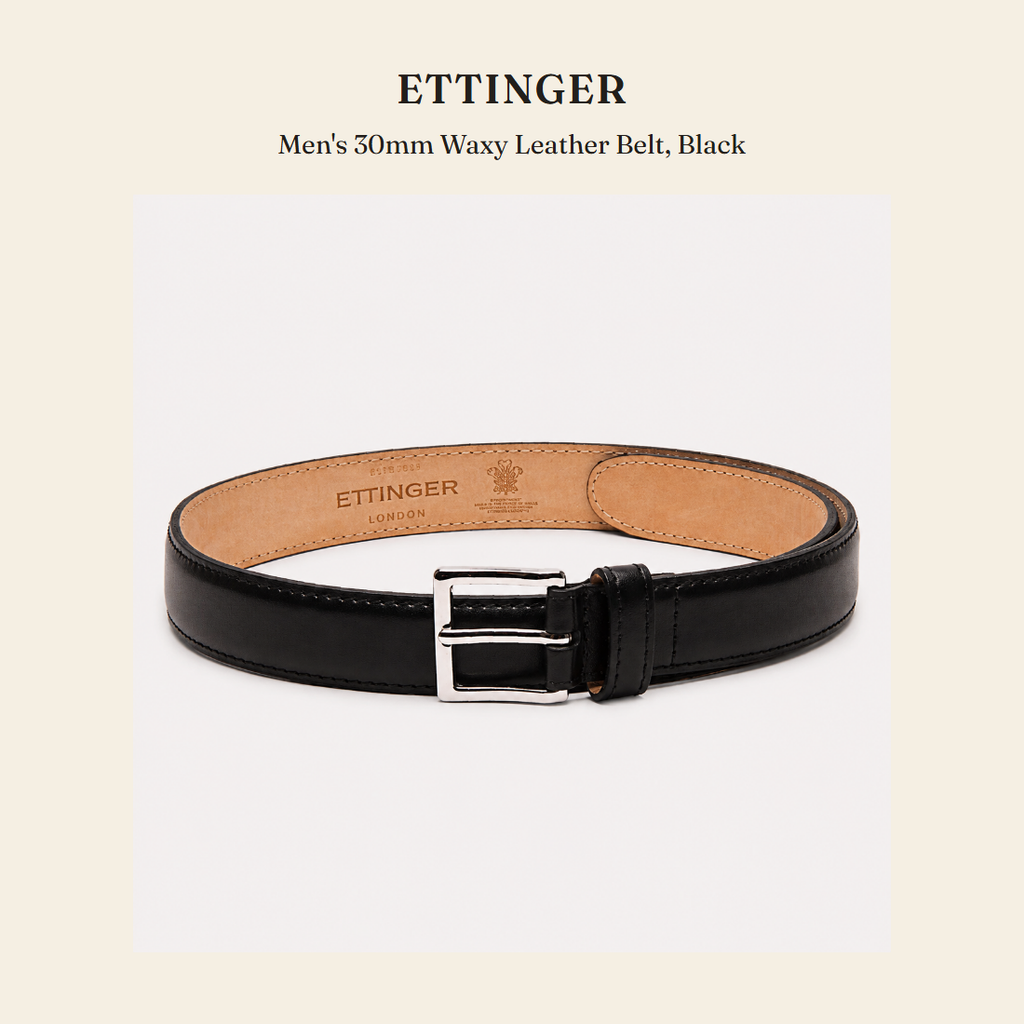 에팅거(Ettinger) Men's 30mm Waxy Leather Belt, Black 벨트 - 영국 정품 직수입 | Lhea UK(레아영국)