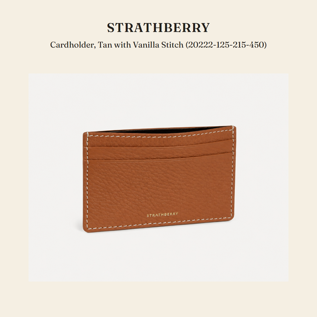 스트라스베리(Strathberry) Cardholder, Tan with Vanilla Stitch (20222-125-215-450) 스몰레더굿즈 - 영국 정품 직수입 | Lhea UK(레아영국)