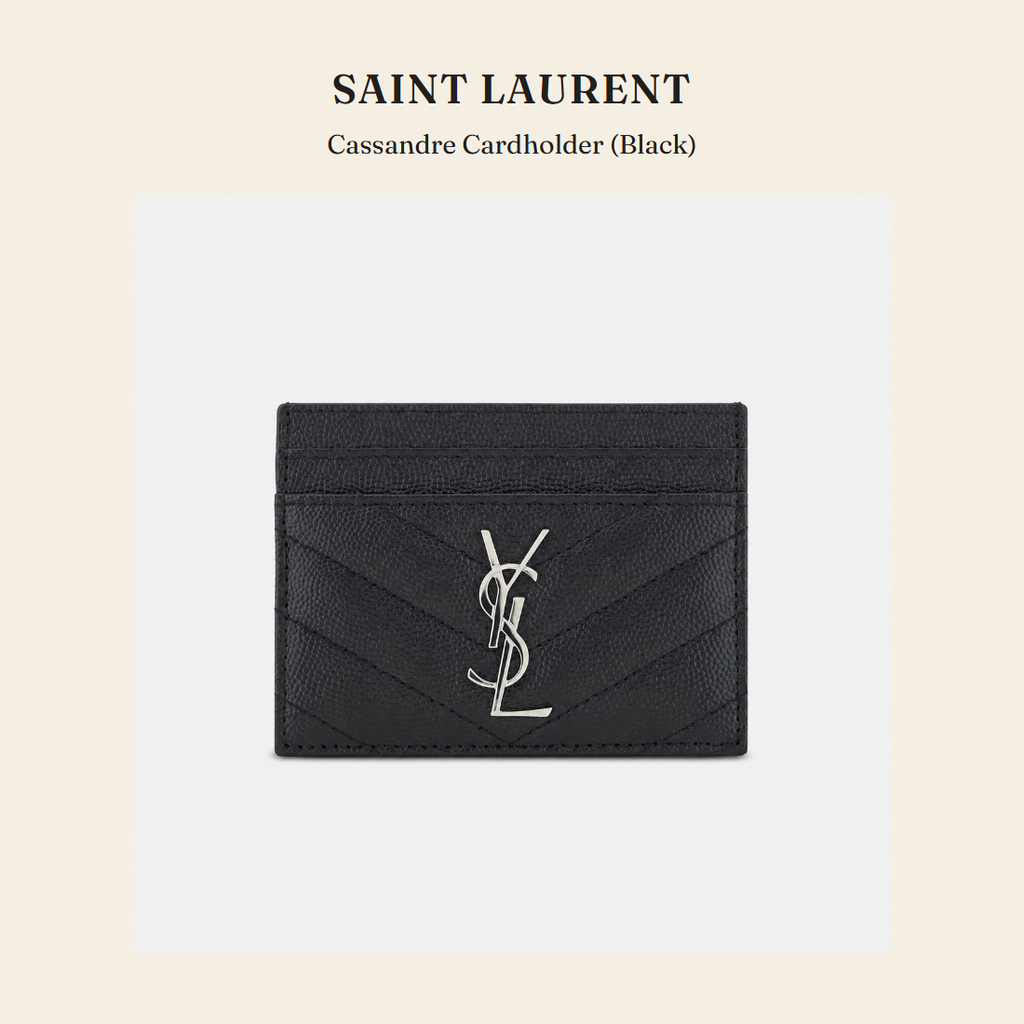 생로랑(Saint Laurent) Cassandre Cardholder (Black) 지갑 - 영국 정품 직수입 | Lhea UK(레아영국)