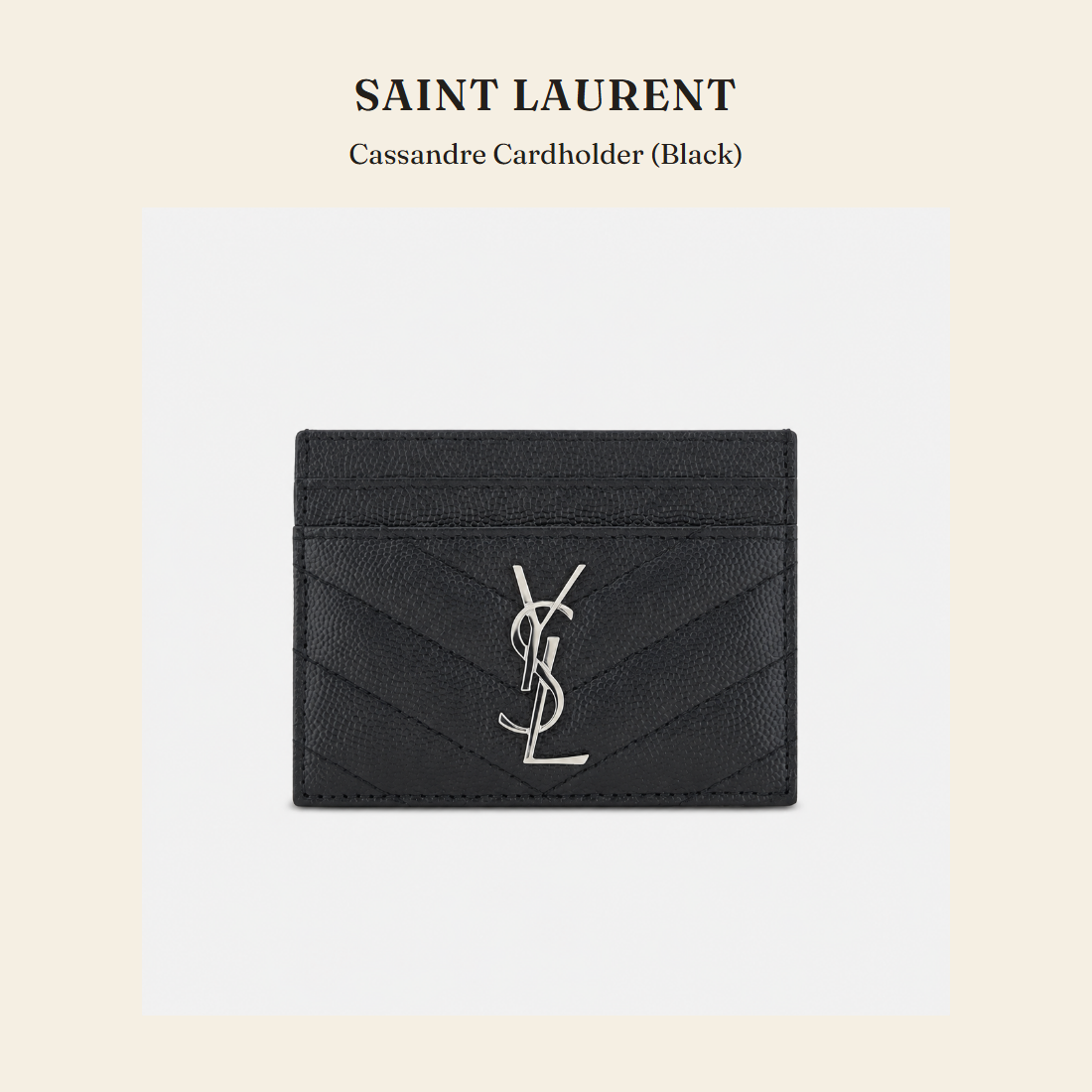 생로랑(Saint Laurent) Cassandre Cardholder (Black) 지갑 - 영국 정품 직수입 | Lhea UK(레아영국)