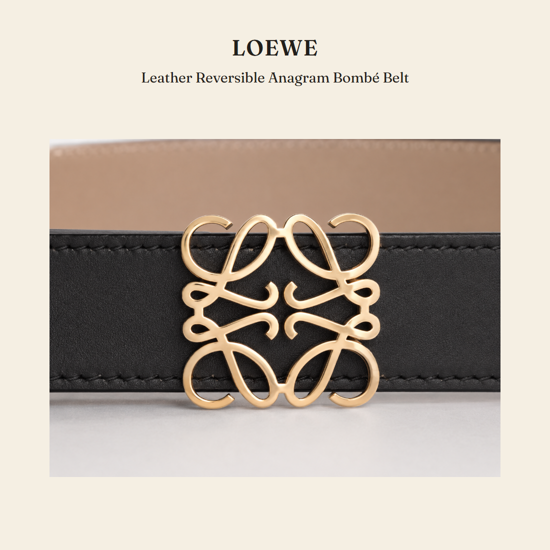 로에베(Loewe) Leather Reversible Anagram Bombé Belt 벨트 - 영국 정품 직수입 | Lhea UK(레아영국)