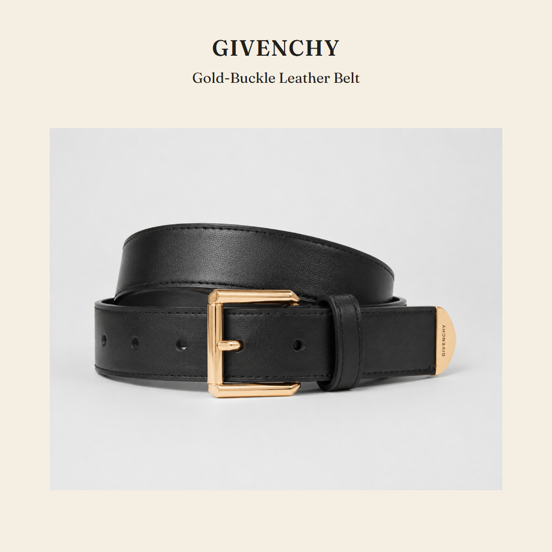 지방시(Givenchy) Gold-Buckle Leather Belt 벨트 - 영국 정품 직수입 | Lhea UK(레아영국)