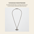 Vivienne Westwood Bas Relief Orb Mini Silver-toned Brass & Swarovski Crystal Necklace (Ruthenium Black Diamond) 주얼리 - 영국 정품 직수입 | Lhea UK(레아영국)