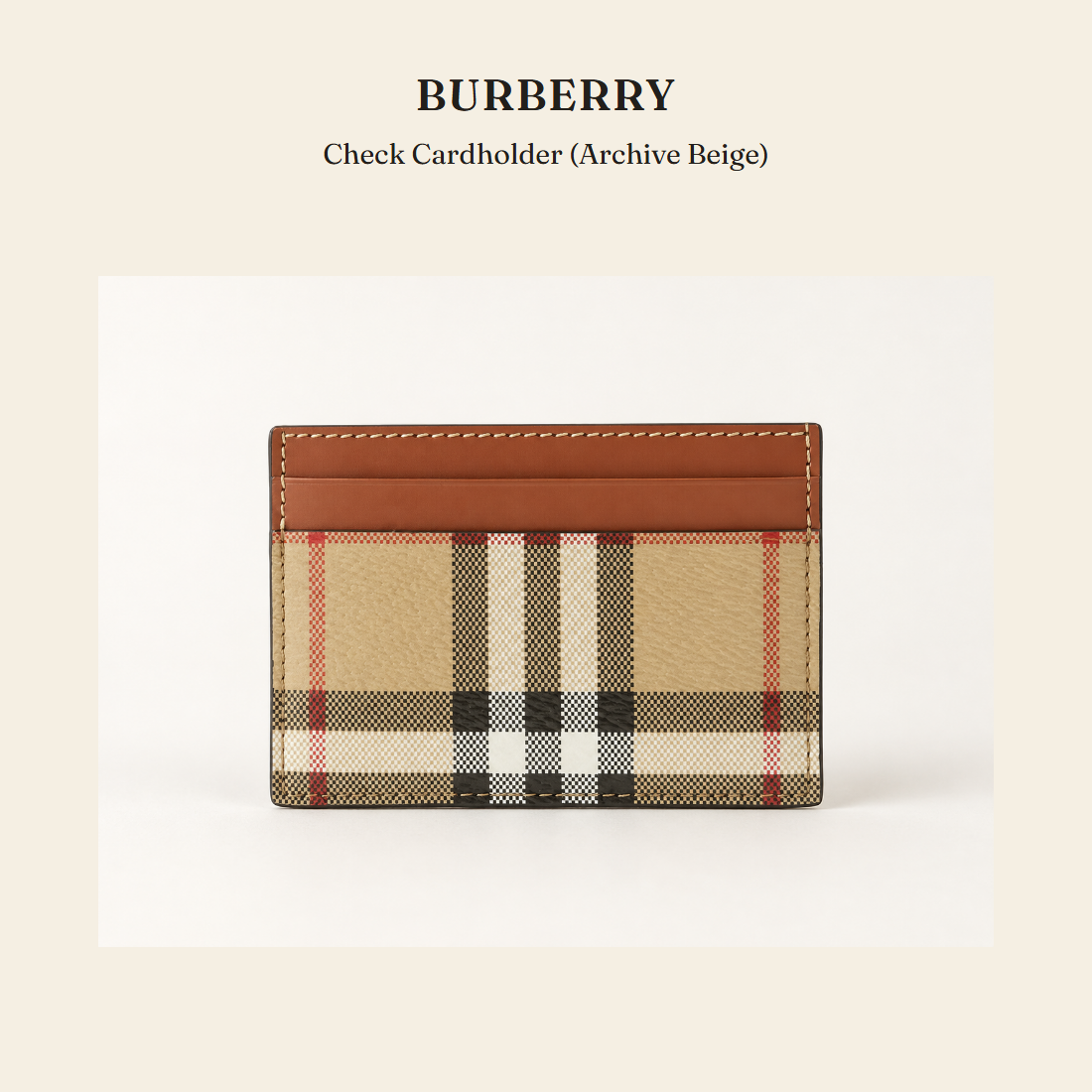 Burberry Check Cardholder (Archive Beige) 지갑 - 영국 정품 직수입 | Lhea UK(레아영국)