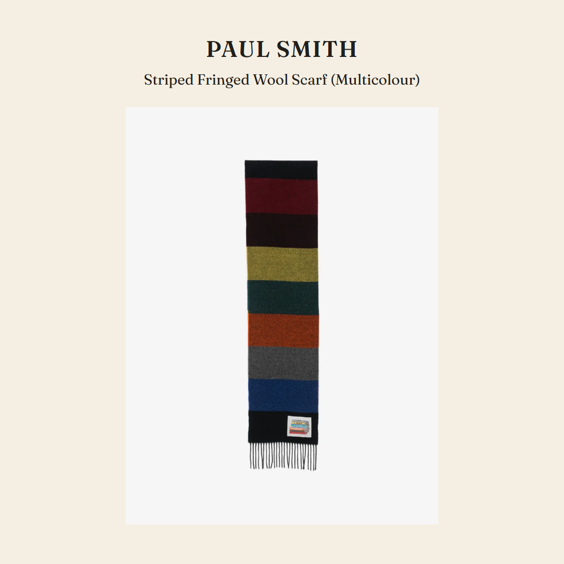 폴 스미스(Paul Smith) Striped Fringed Wool Scarf (Multicolour) 스카프 - 영국 정품 직수입 | Lhea UK(레아영국)