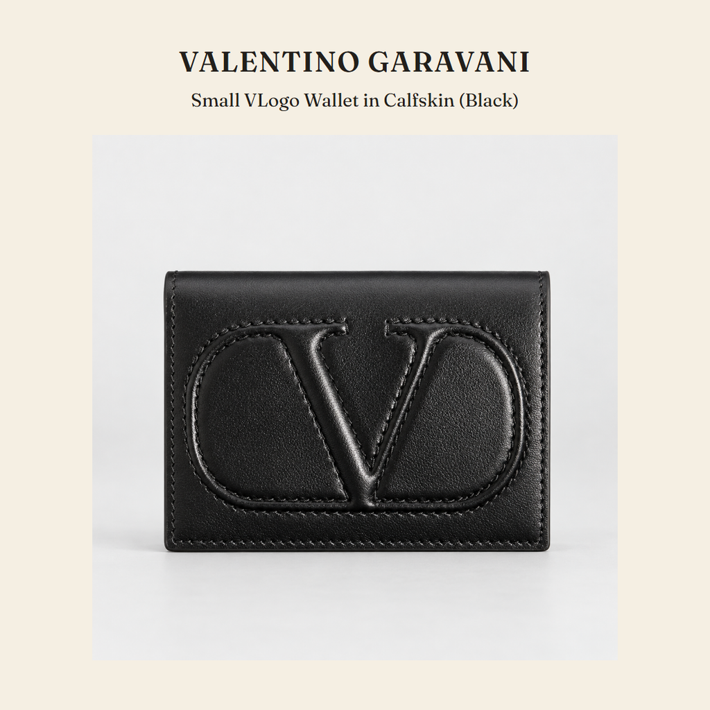 Valentino Garavani Small VLogo Wallet in Calfskin (Black) 지갑 - 영국 정품 직수입 | Lhea UK(레아영국)