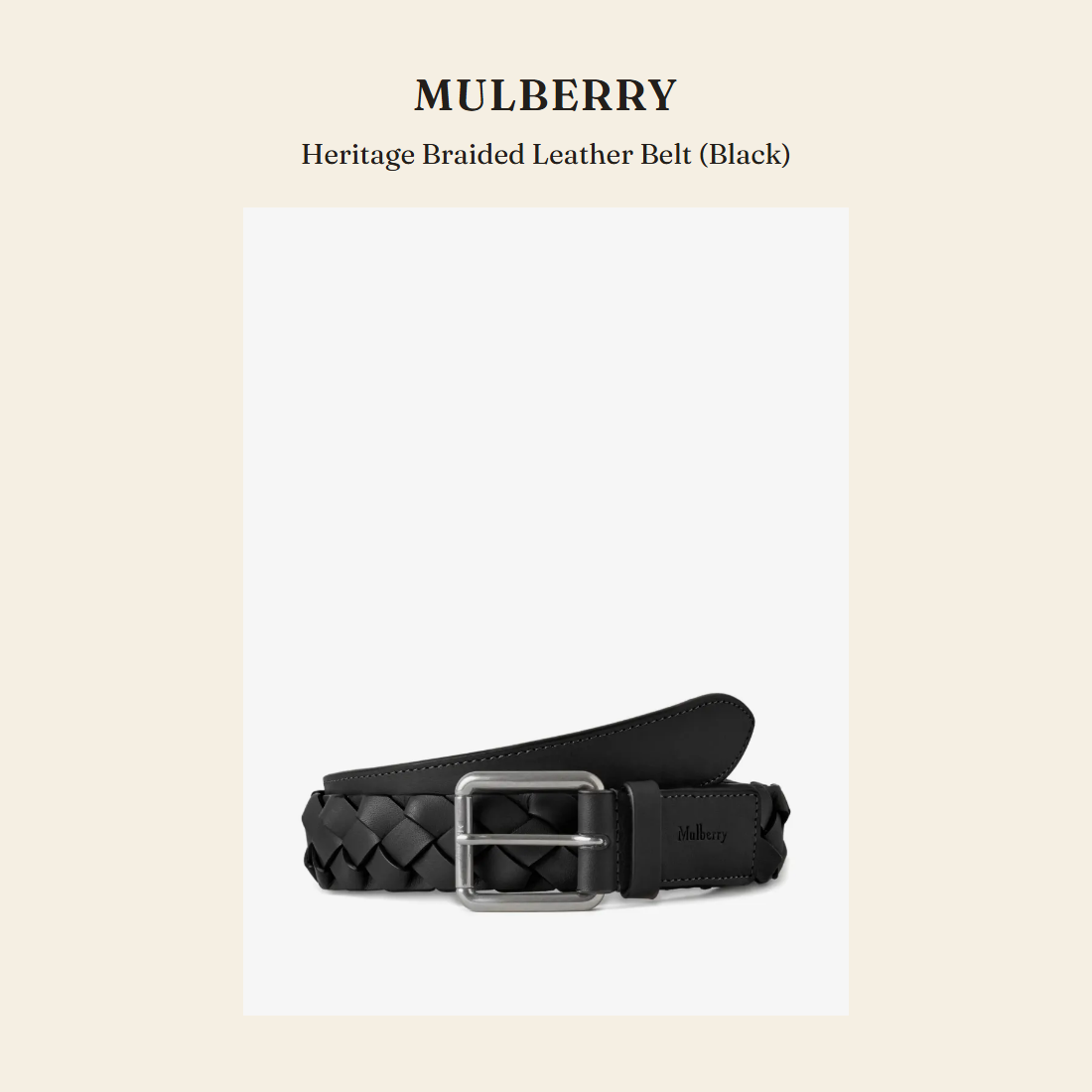 멀버리(Mulberry) Heritage Braided Leather Belt (Black) 벨트 - 영국 정품 직수입 | Lhea UK(레아영국)