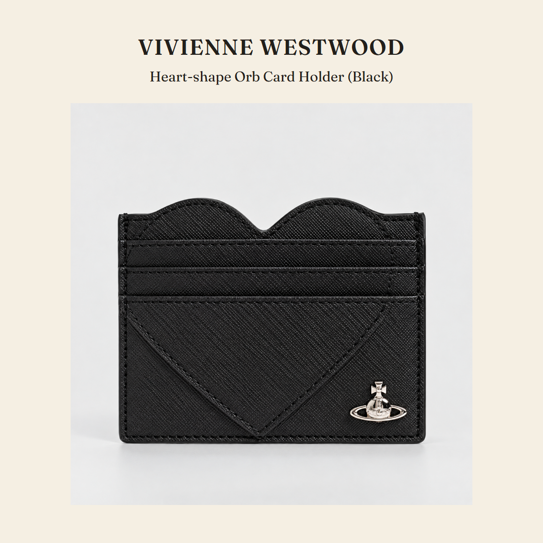 Vivienne Westwood Heart-shape Orb Card Holder (Black) 지갑 - 영국 정품 직수입 | Lhea UK(레아영국)