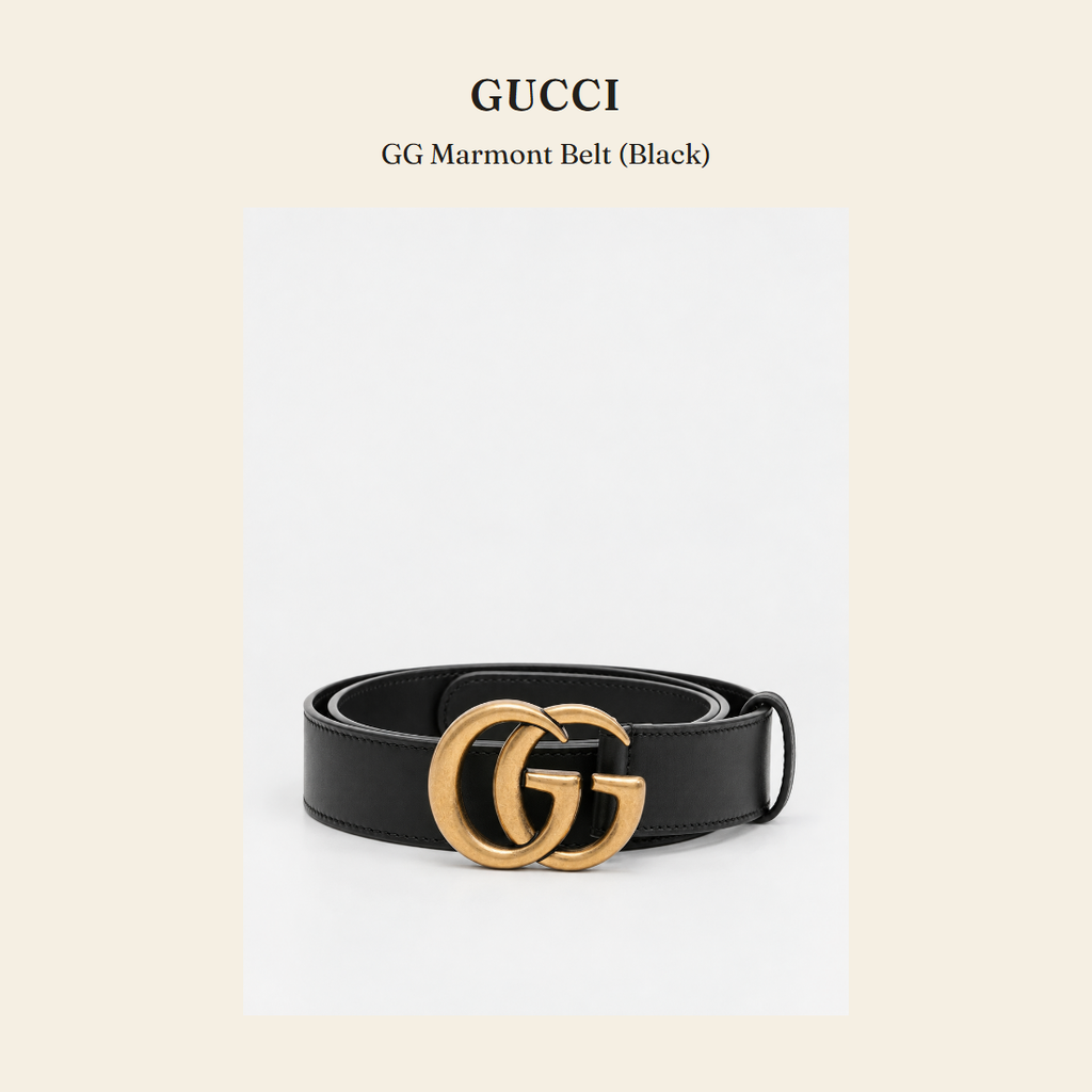 구찌(Gucci) GG Marmont Belt (Black) 벨트 - 영국 정품 직수입 | Lhea UK(레아영국)