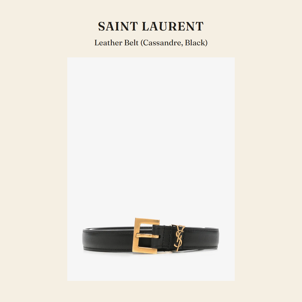 생로랑(Saint Laurent) Leather Belt (Cassandre, Black) 벨트 - 영국 정품 직수입 | Lhea UK(레아영국)
