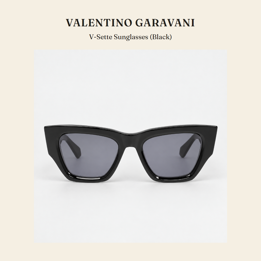 Valentino Garavani V-Sette Sunglasses (Black) 선글라스 - 영국 정품 직수입 | Lhea UK(레아영국)