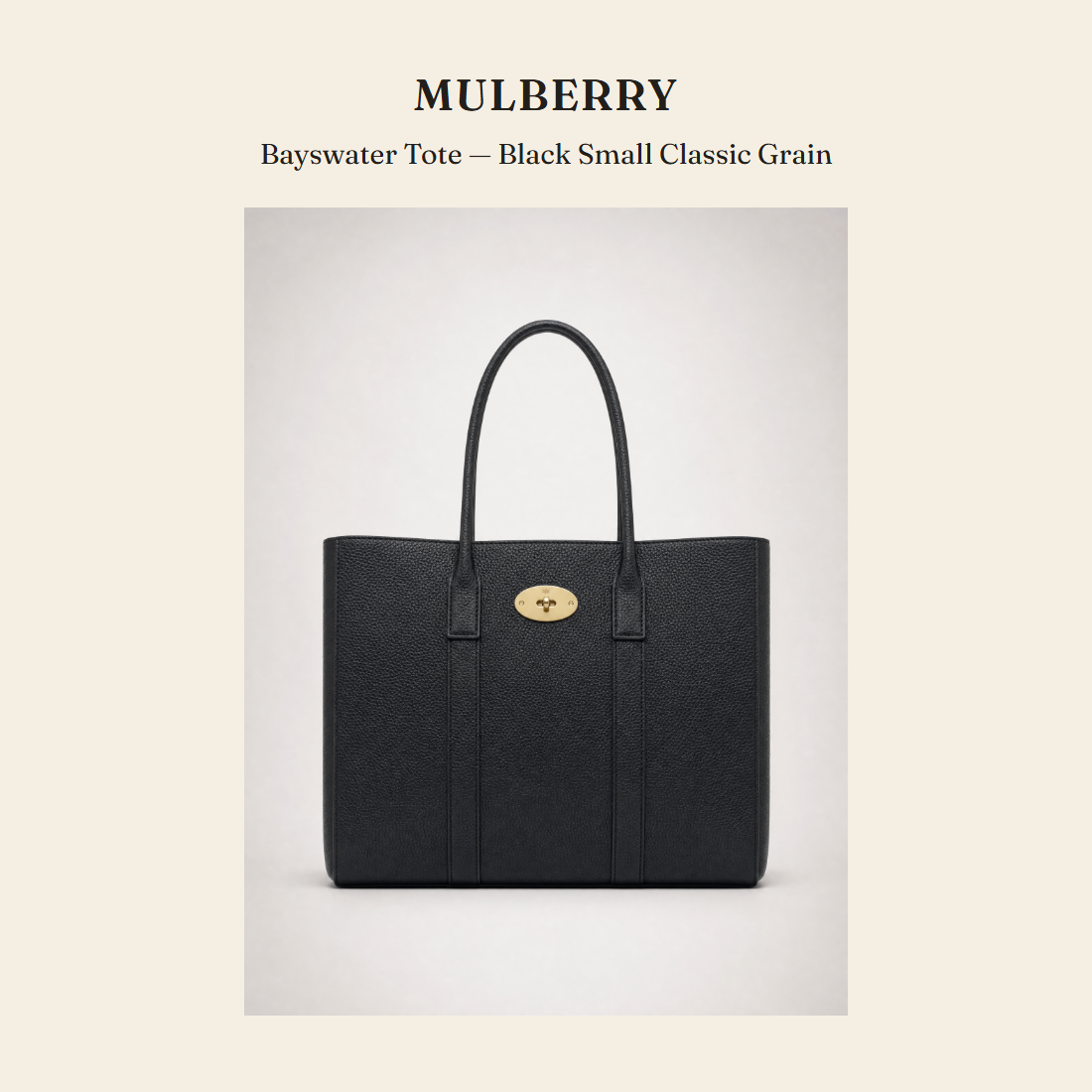 멀버리(Mulberry) Bayswater Tote — Black Small Classic Grain 토트백 - 영국 정품 직수입 | Lhea UK(레아영국)