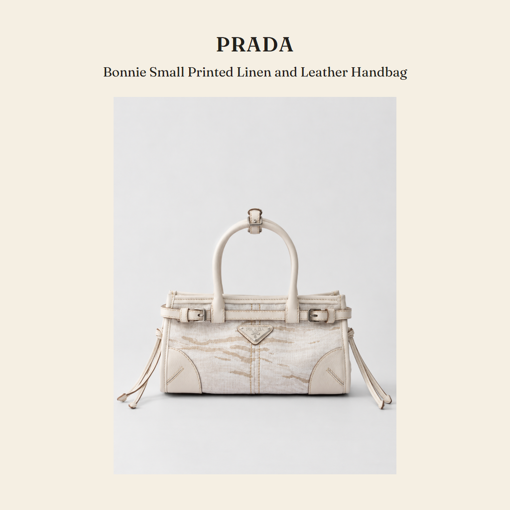 프라다(Prada) Bonnie Small Printed Linen and Leather Handbag - 영국 정품 직수입 | Lhea UK(레아영국)