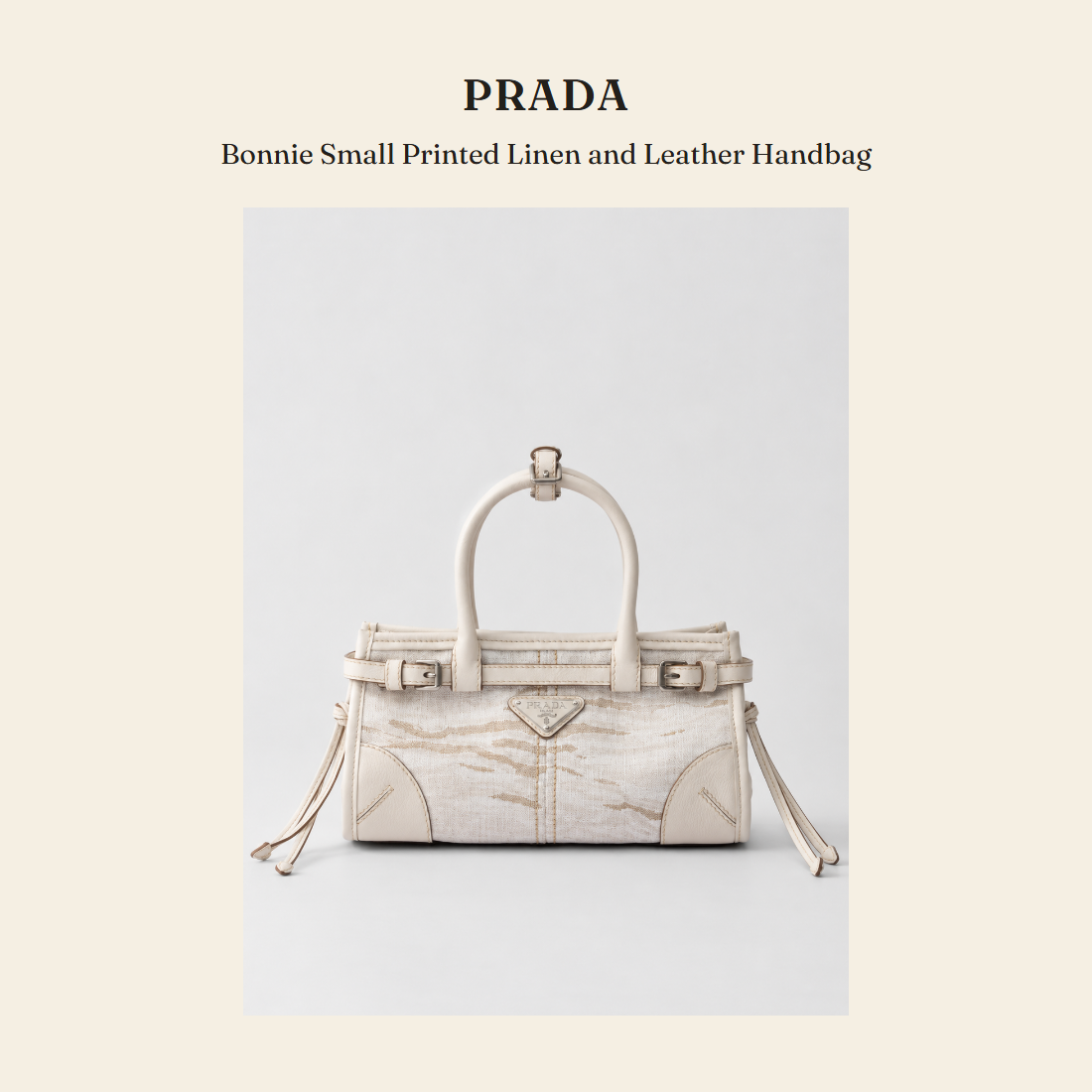 프라다(Prada) Bonnie Small Printed Linen and Leather Handbag - 영국 정품 직수입 | Lhea UK(레아영국)