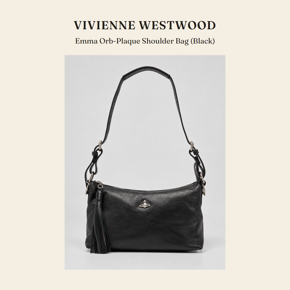 비비안 웨스트우드(Vivienne Westwood) Emma Orb-Plaque Shoulder Bag (Black) 숄더백 - 영국 정품 직수입 | Lhea UK(레아영국)