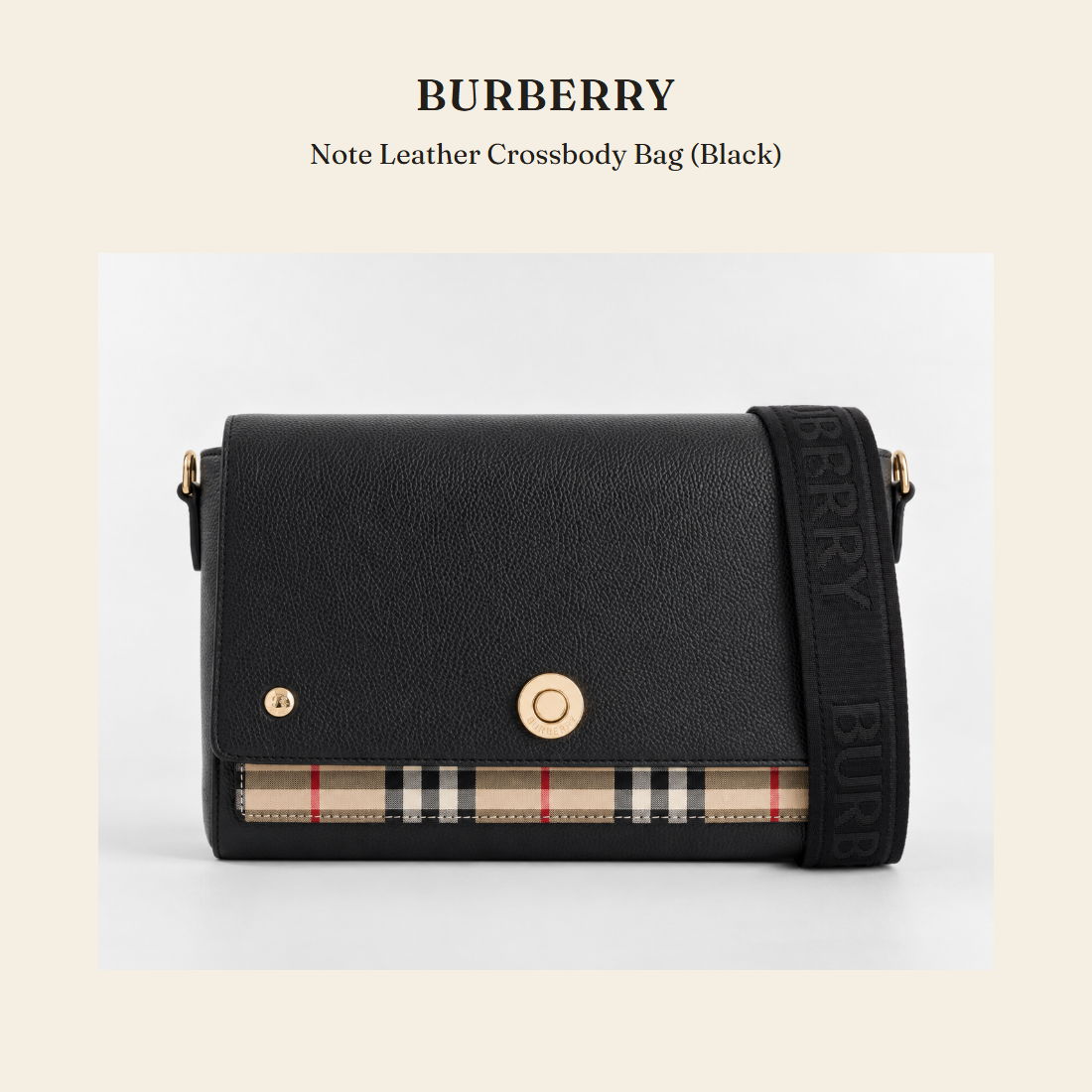버버리(Burberry) Note Leather Crossbody Bag (Black) 크로스바디백 - 영국 정품 직수입 | Lhea UK(레아영국)