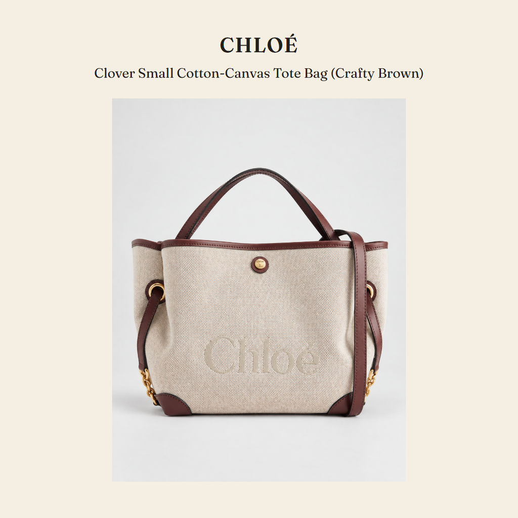 클로에(Chloé) Clover Small Cotton-Canvas Tote Bag (Crafty Brown) 토트백 - 영국 정품 직수입 | Lhea UK(레아영국)