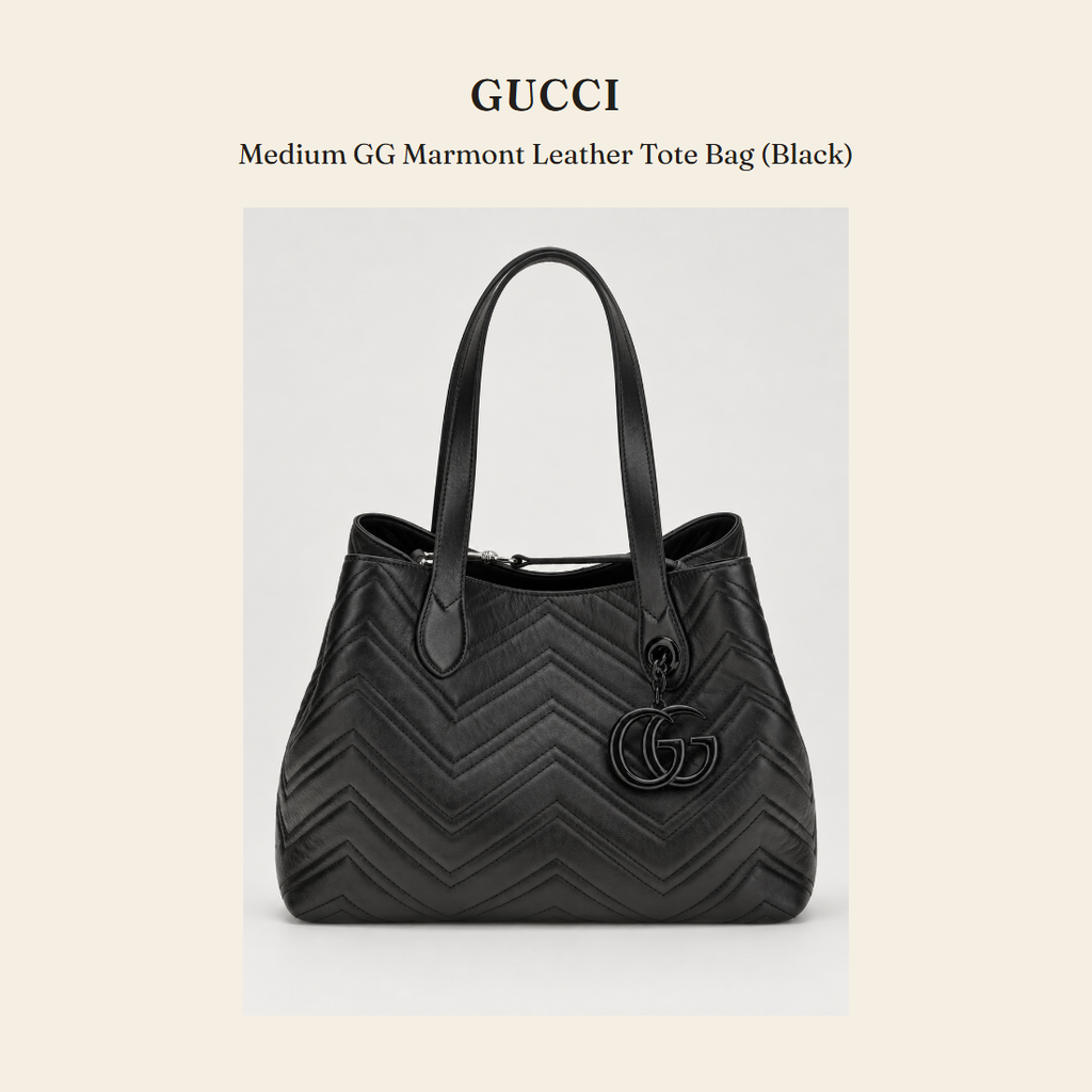 구찌(Gucci) Medium GG Marmont Leather Tote Bag (Black) 토트백 - 영국 정품 직수입 | Lhea UK(레아영국)
