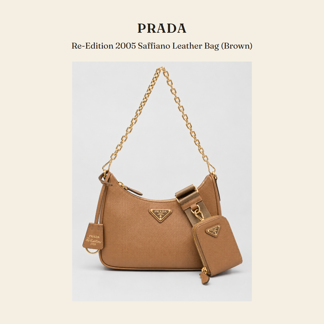 프라다(Prada) Re-Edition 2005 Saffiano Leather Bag (Brown) 숄더백 - 영국 정품 직수입 | Lhea UK(레아영국)