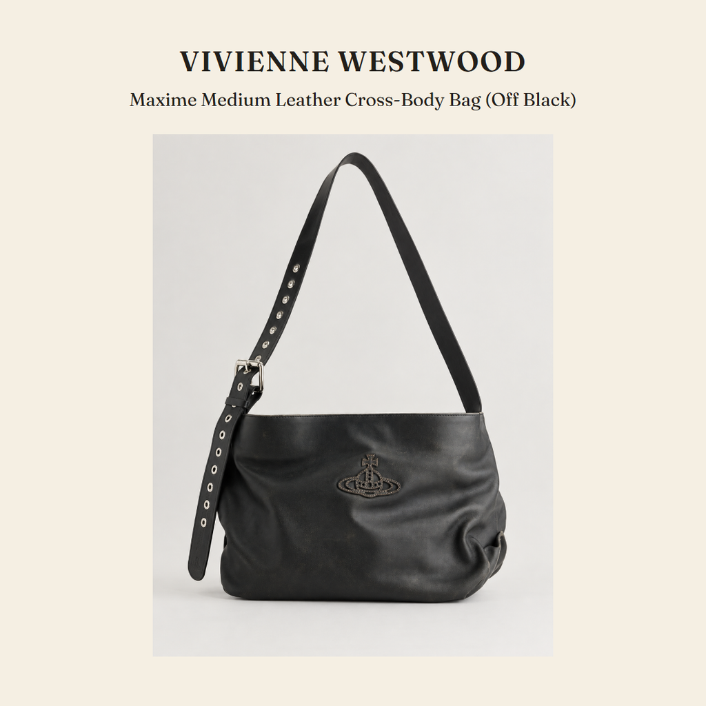 비비안 웨스트우드(Vivienne Westwood) Maxime Medium Leather Cross-Body Bag (Off Black) 크로스바디백 - 영국 정품 직수입 | Lhea UK(레아영국)