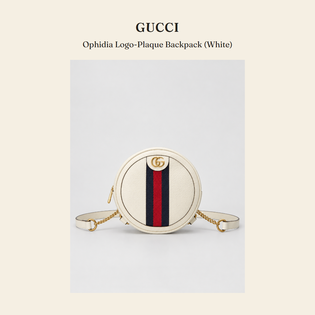 구찌(Gucci) Ophidia Logo-Plaque Backpack (White) 백팩 - 영국 정품 직수입 | Lhea UK(레아영국)
