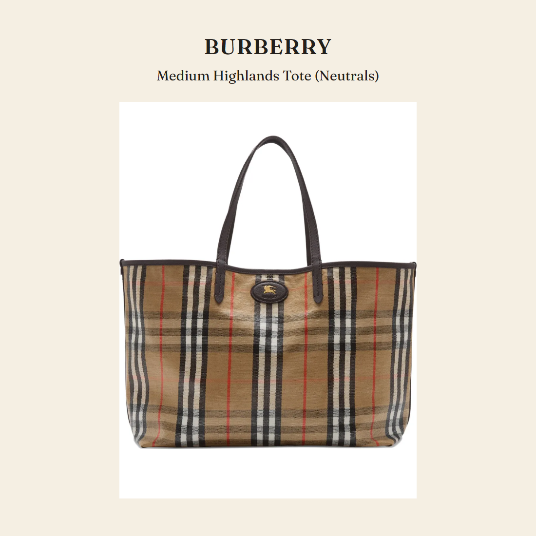 버버리(Burberry) Medium Highlands Tote (Neutrals) 토트백 - 영국 정품 직수입 | Lhea UK(레아영국)