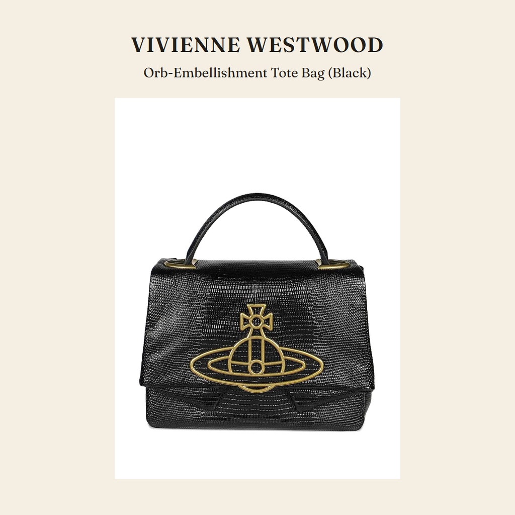 비비안 웨스트우드(Vivienne Westwood) Orb-Embellishment Tote Bag (Black) 토트백 - 영국 정품 직수입 | Lhea UK(레아영국)