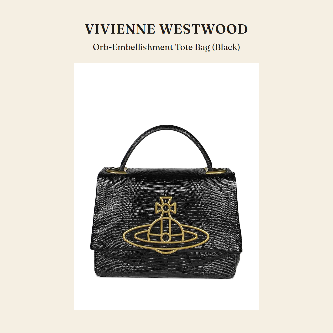 비비안 웨스트우드(Vivienne Westwood) Orb-Embellishment Tote Bag (Black) 토트백 - 영국 정품 직수입 | Lhea UK(레아영국)