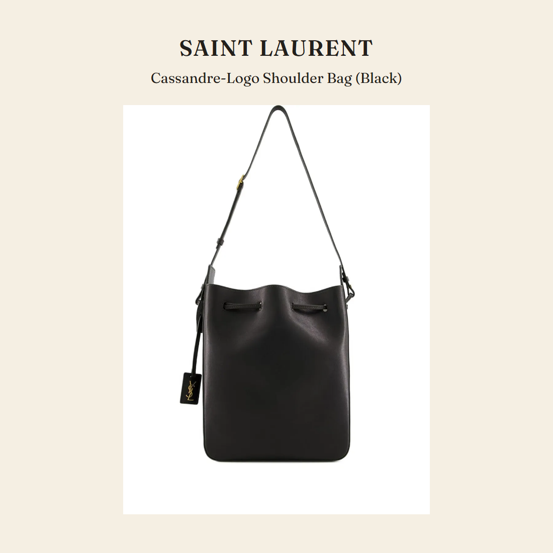 생로랑(Saint Laurent) Cassandre-Logo Shoulder Bag (Black) 숄더백 - 영국 정품 직수입 | Lhea UK(레아영국)