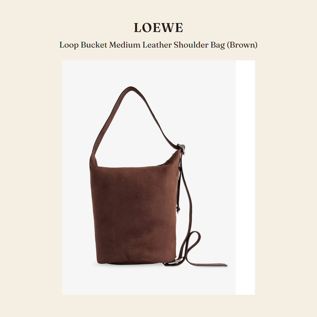로에베(Loewe) Loop Bucket Medium Leather Shoulder Bag (Brown) 숄더백 - 영국 정품 직수입 | Lhea UK(레아영국)