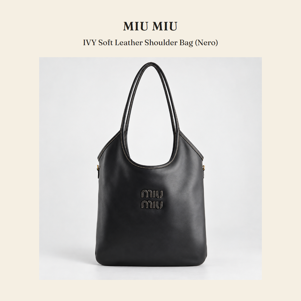 미우미우(Miu Miu) IVY Soft Leather Shoulder Bag (Nero) 숄더백 - 영국 정품 직수입 | Lhea UK(레아영국)