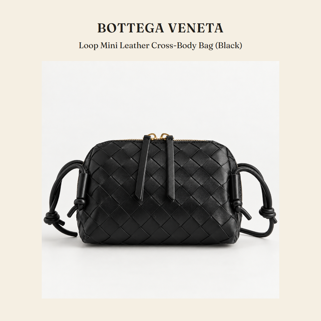 보테가 베네타(Bottega Veneta) Loop Mini Leather Cross-Body Bag (Black) - 영국 정품 직수입 | Lhea UK(레아영국)