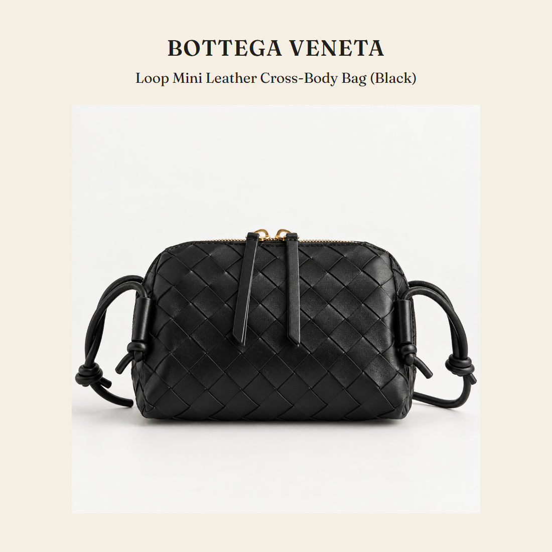 보테가 베네타(Bottega Veneta) Loop Mini Leather Cross-Body Bag (Black) - 영국 정품 직수입 | Lhea UK(레아영국)