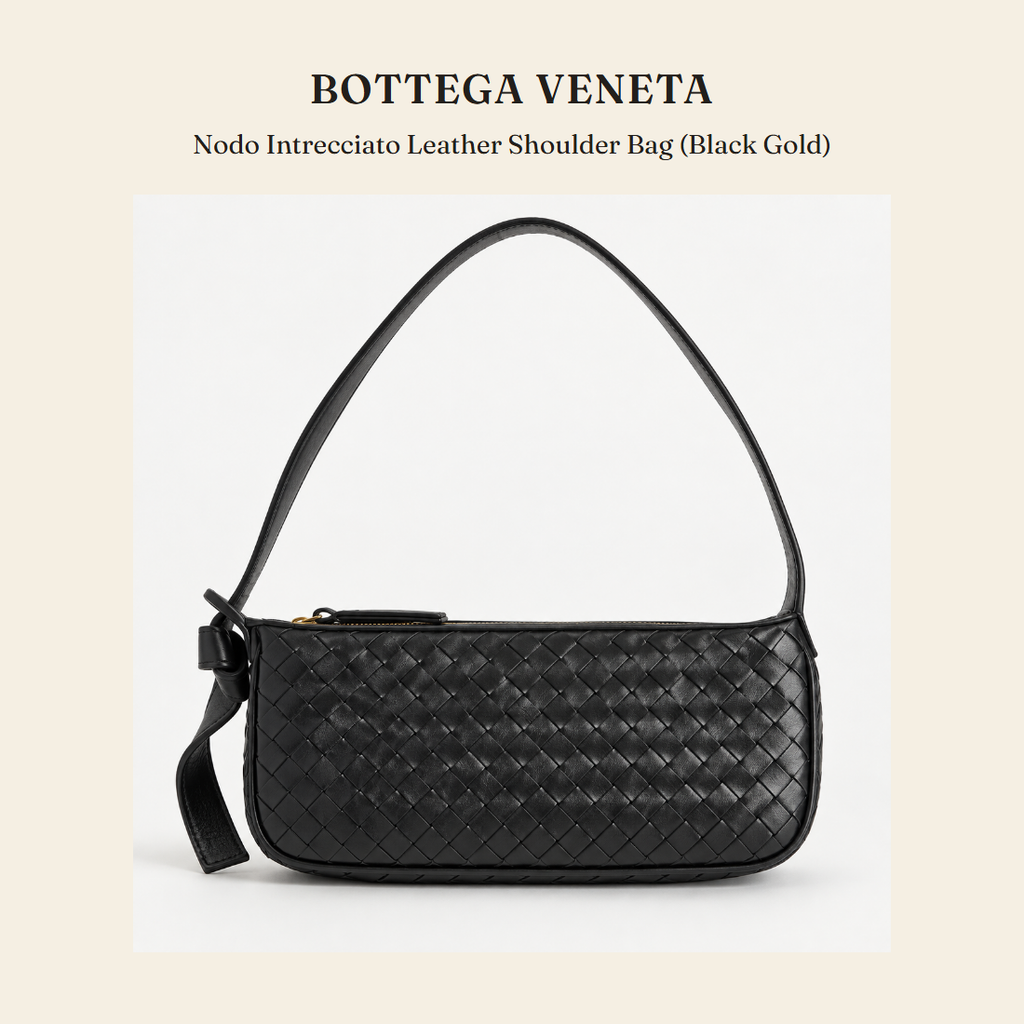 보테가 베네타(Bottega Veneta) Nodo Intrecciato Leather Shoulder Bag (Black Gold) 숄더백 - 영국 정품 직수입 | Lhea UK(레아영국)