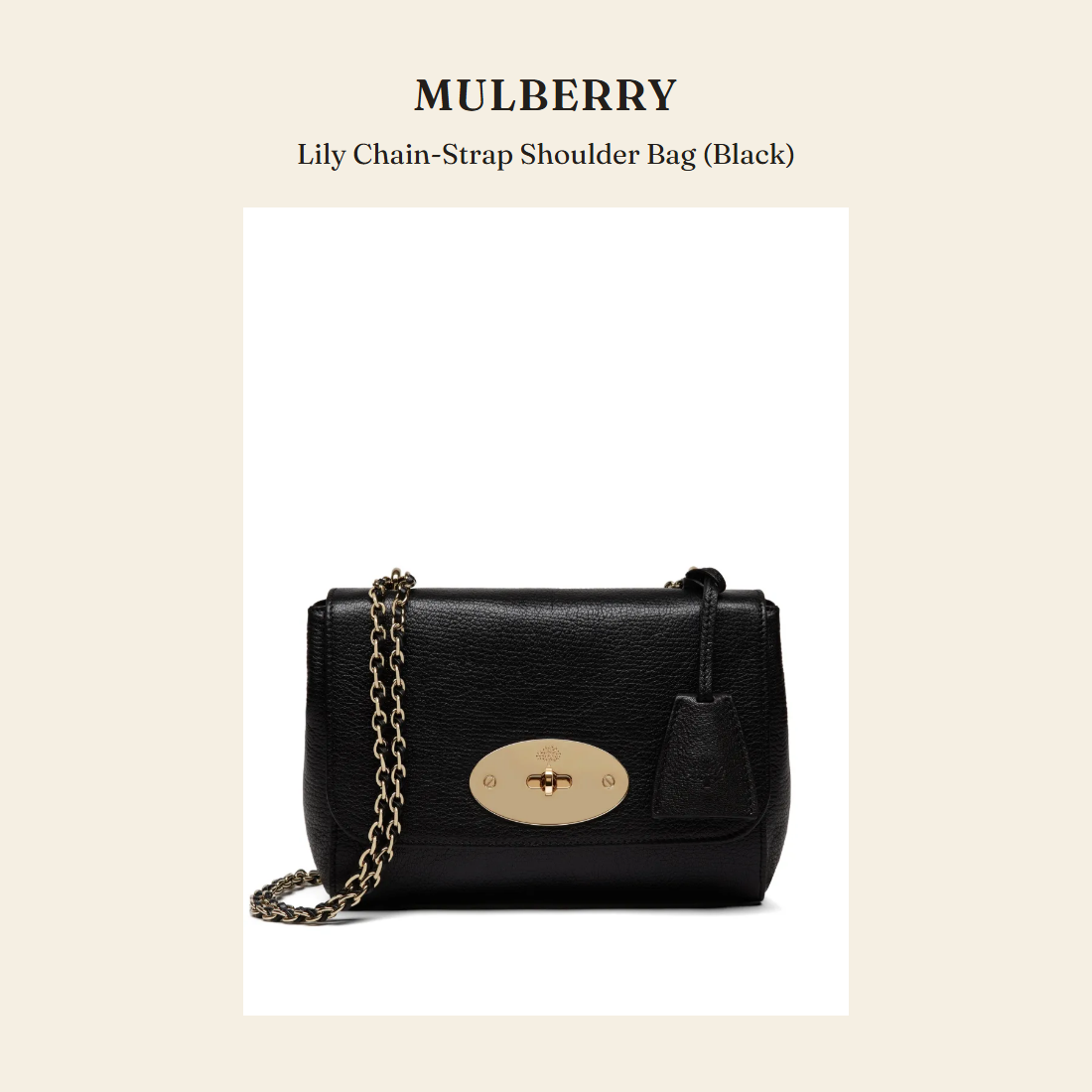 멀버리(Mulberry) Lily Chain-Strap Shoulder Bag (Black) 숄더백 - 영국 정품 직수입 | Lhea UK(레아영국)