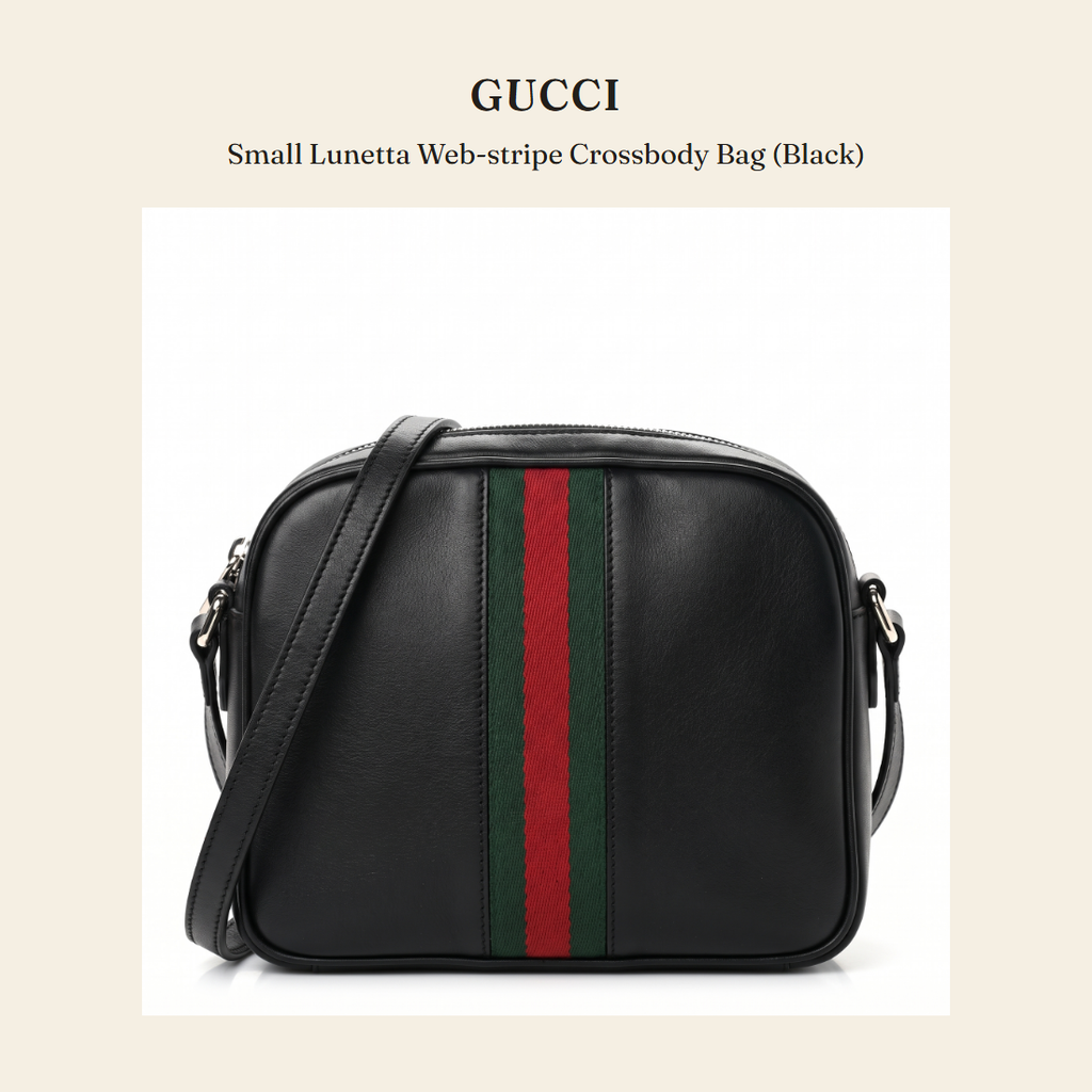 구찌(Gucci) Small Lunetta Web-stripe Crossbody Bag (Black) 크로스바디백 - 영국 정품 직수입 | Lhea UK(레아영국)