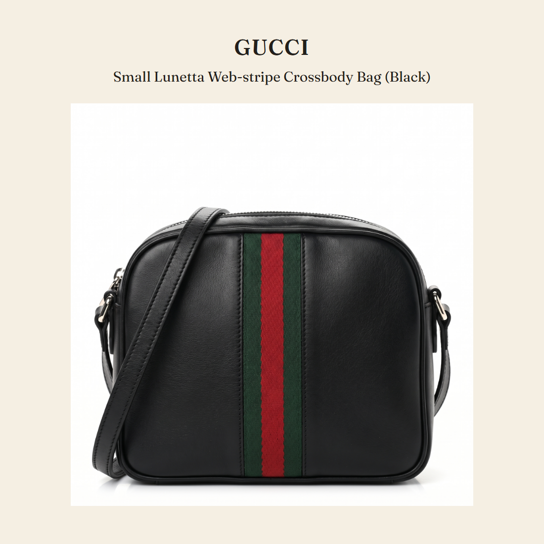구찌(Gucci) Small Lunetta Web-stripe Crossbody Bag (Black) 크로스바디백 - 영국 정품 직수입 | Lhea UK(레아영국)