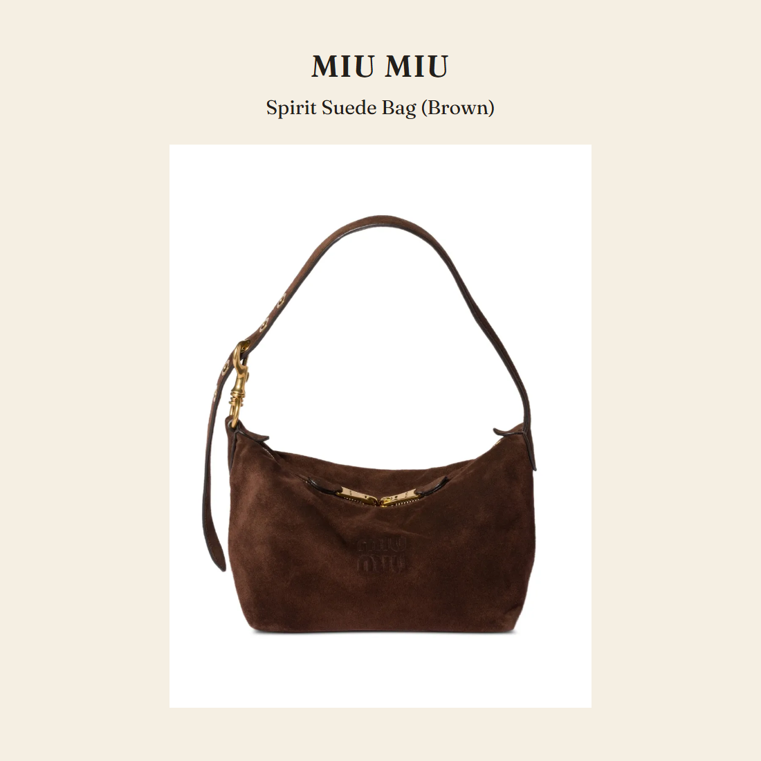 미우미우(Miu Miu) Spirit Suede Bag (Brown) 숄더백 - 영국 정품 직수입 | Lhea UK(레아영국)