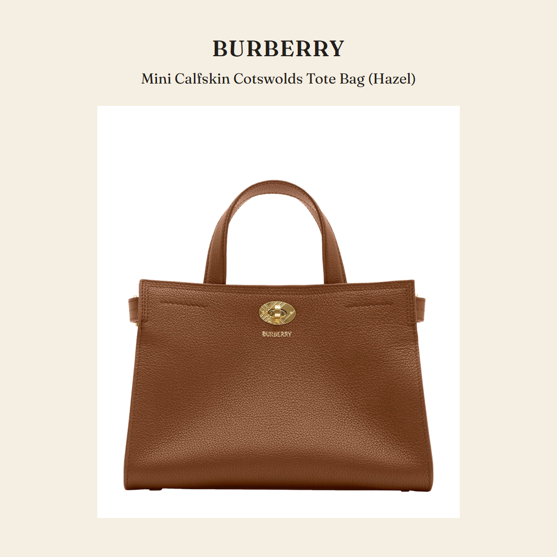 버버리(Burberry) Mini Calfskin Cotswolds Tote Bag (Hazel) 토트백 - 영국 정품 직수입 | Lhea UK(레아영국)