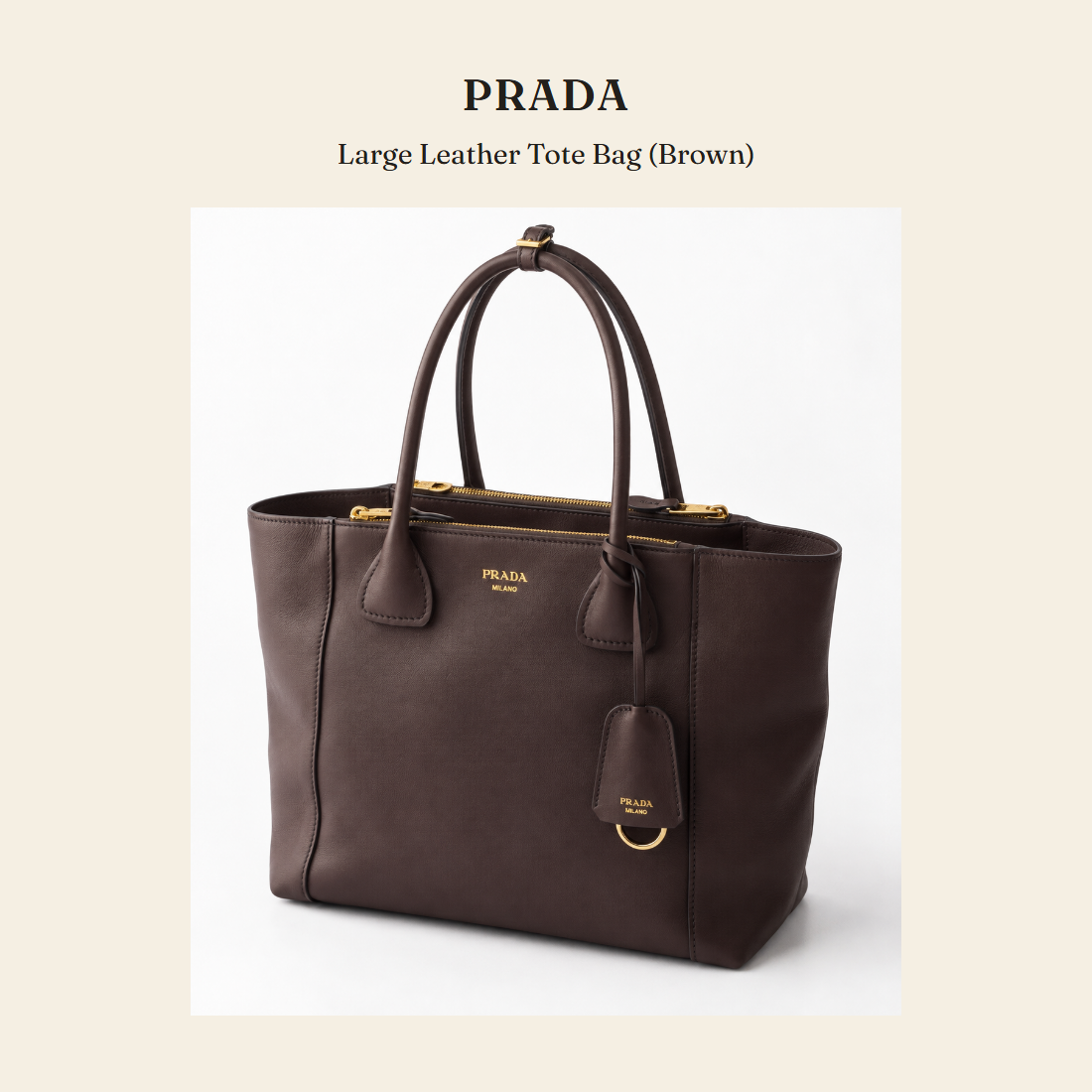 프라다(Prada) Large Leather Tote Bag (Brown) 토트백 - 영국 정품 직수입 | Lhea UK(레아영국)