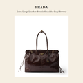 프라다(Prada) Extra Large Leather Bonnie Shoulder Bag (Brown) 숄더백 - 영국 정품 직수입 | Lhea UK(레아영국)