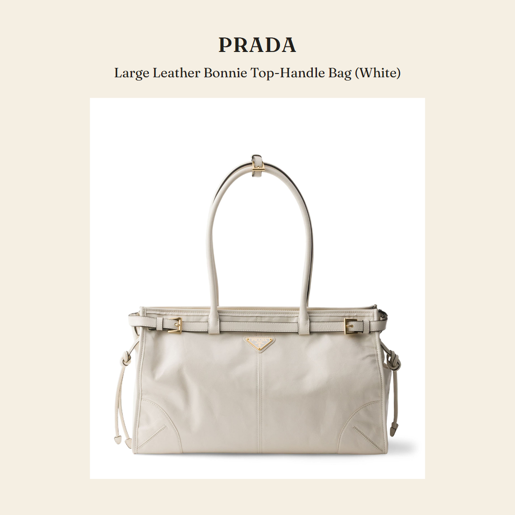 프라다(Prada) Large Leather Bonnie Top-Handle Bag (White) - 영국 정품 직수입 | Lhea UK(레아영국)