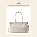 프라다(Prada) Large Leather Bonnie Top-Handle Bag (White) - 영국 정품 직수입 | Lhea UK(레아영국)