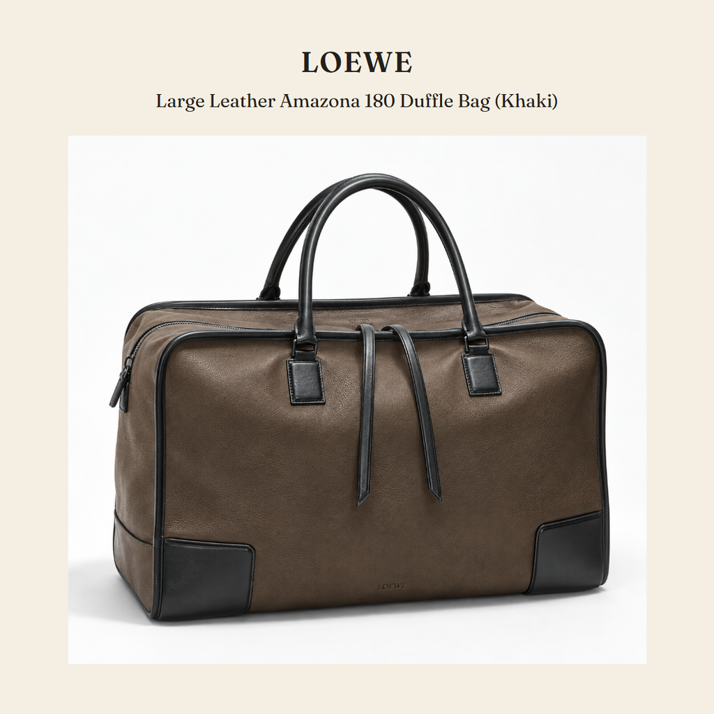 로에베(Loewe) Large Leather Amazona 180 Duffle Bag (Khaki) - 영국 정품 직수입 | Lhea UK(레아영국)
