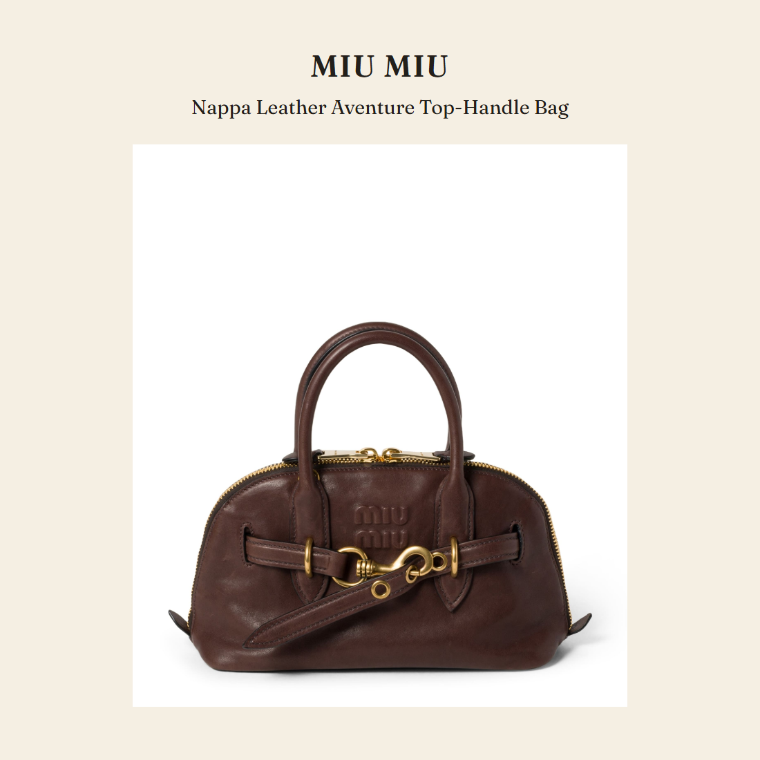 미우미우(Miu Miu) Nappa Leather Aventure Top-Handle Bag - 영국 정품 직수입 | Lhea UK(레아영국)