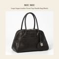 미우미우(Miu Miu) Large Nappa Leather Vivant Top-Handle Bag (Black) - 영국 정품 직수입 | Lhea UK(레아영국)