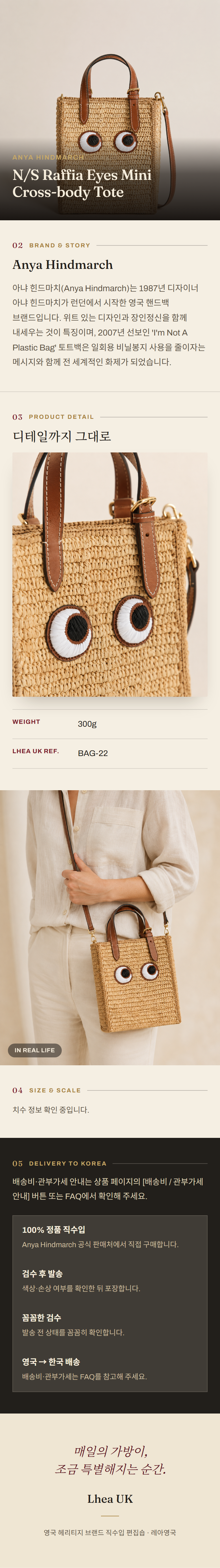 아냐 힌드마치(Anya Hindmarch) N/S Raffia Eyes Mini Cross-body Tote 크로스바디백 - 영국 정품 직수입 | Lhea UK(레아영국)