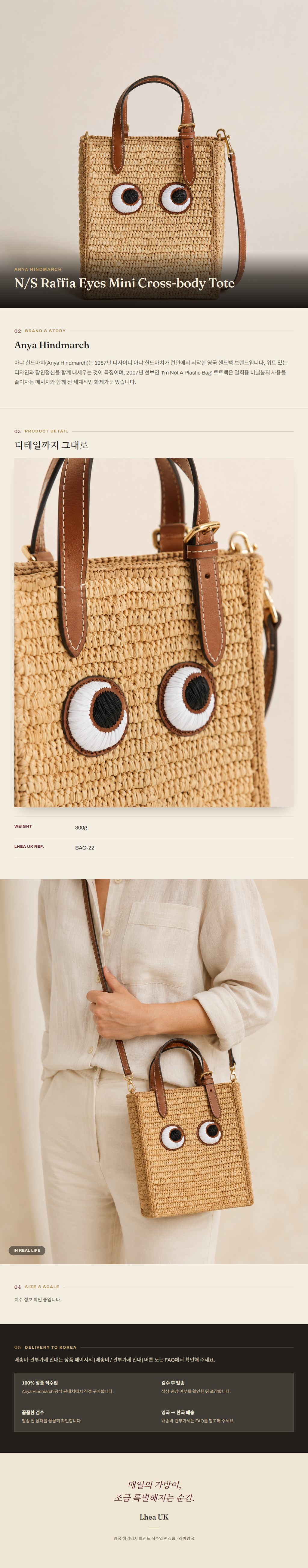 아냐 힌드마치(Anya Hindmarch) N/S Raffia Eyes Mini Cross-body Tote 크로스바디백 - 영국 정품 직수입 | Lhea UK(레아영국)