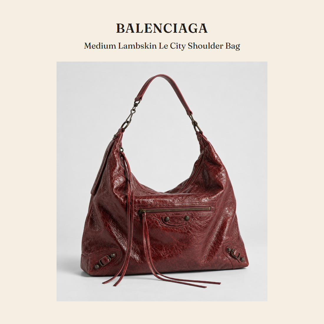 발렌시아가(Balenciaga) Medium Lambskin Le City Shoulder Bag 숄더백 - 영국 정품 직수입 | Lhea UK(레아영국)